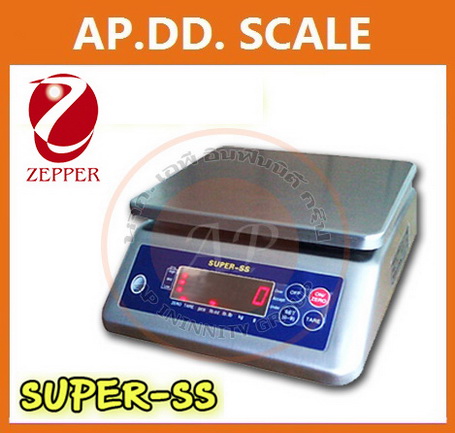 เครื่องชั่งดิจิตอลตั้งโต๊ะ กันน้ำ 3-30kg ยี่ห้อ ZEPPER รุ่น Super SS